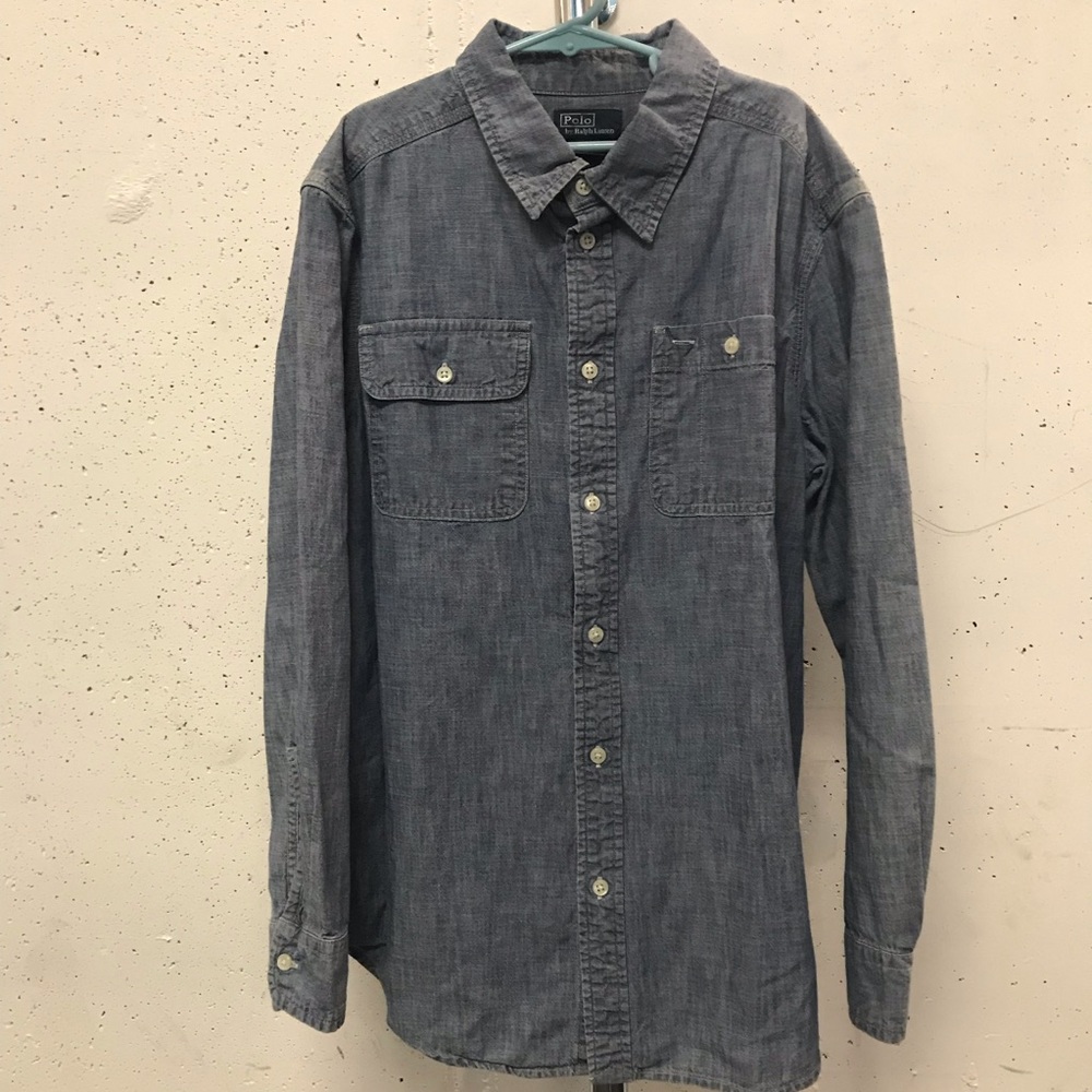 POLO Ralph Lauren Blue Denim Shirt - Size 14/16